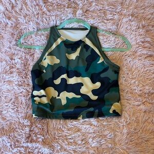 Camo Print Sleeveless Top